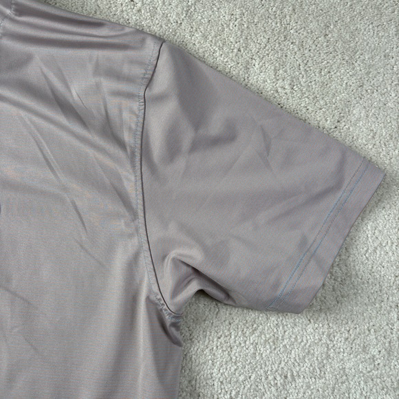 Rhoback Shirt Men's Large Short Sleeve Golf Performance Polo Blue Orange Striped - Picture 14 of 16